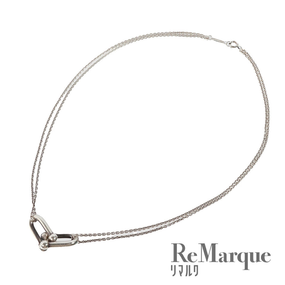 TIFFANY Co Double Ring Necklace Sterling Silver Accessory Jewelry